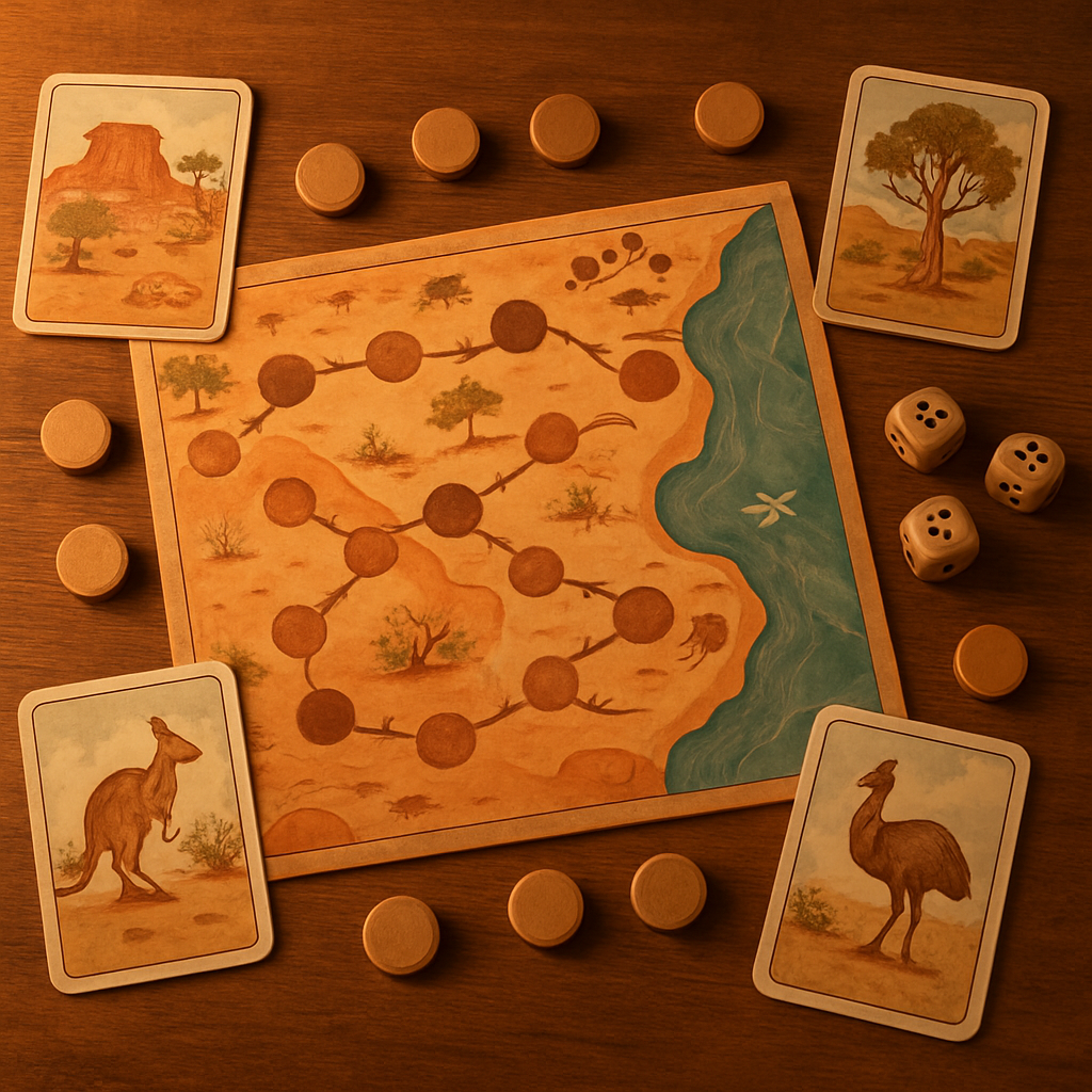 Australian board games on a table